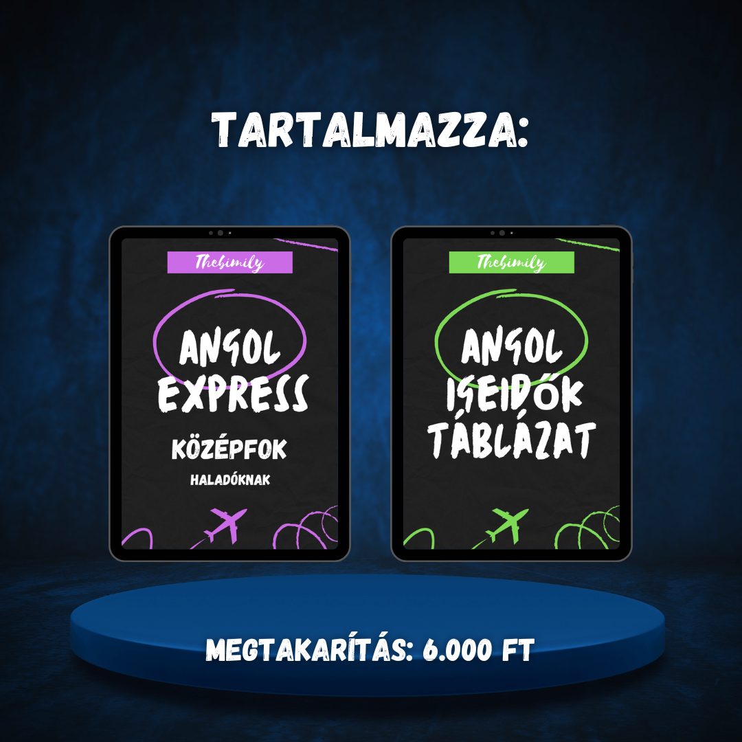 MINI BUNDLE KÖZÉPFOK (Középfok Haladóknak könyv + Igeidők Táblázat minikönyv)