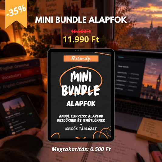 MINI BUNDLE ALAPFOK (Alapfok Kezdőknek könyv + Igeidők Táblázat minikönyv)