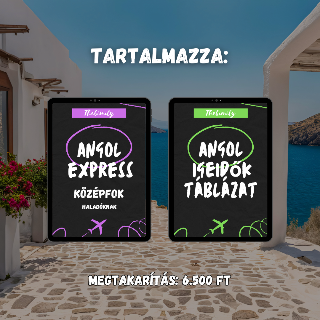 MINI BUNDLE KÖZÉPFOK (Középfok Haladóknak könyv + Igeidők Táblázat minikönyv)